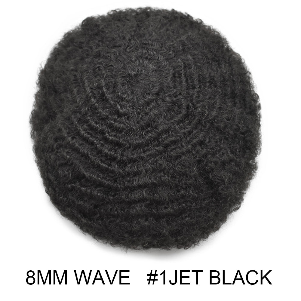 Afro Curly Toupee For Black Men Full French Lace Hair Units Mens Hairpieces