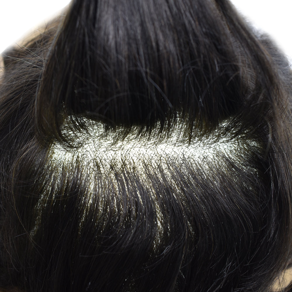 INVISIHAIR Hair System For Men Soft Welded Lace Base Front Human Hairpiece Bleached Knot Natural Hairline Hair System