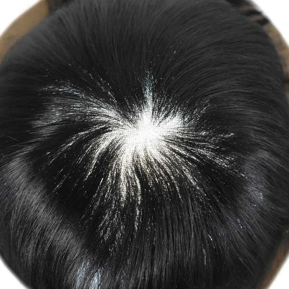 Swiss Lace Bleached Knots Mens Hairpieces Natural Hairline Toupee for Men