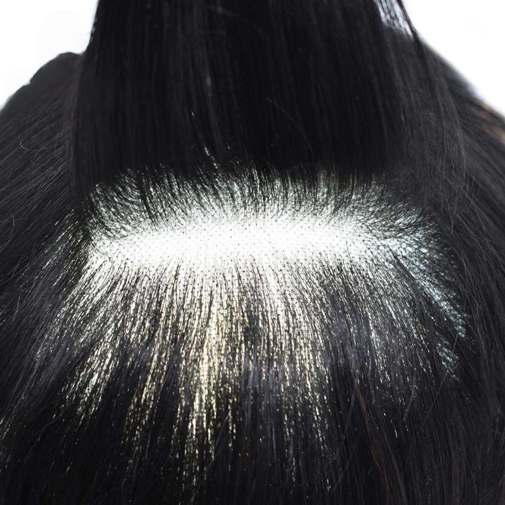 French Lace Front Mens Toupee Breathable Human Hairpiece