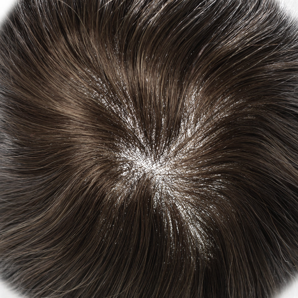 System For Men Super Fine Welded Monofilament Lace wIith Poly Natural Hairline Bleached  Knots Toupee for Men