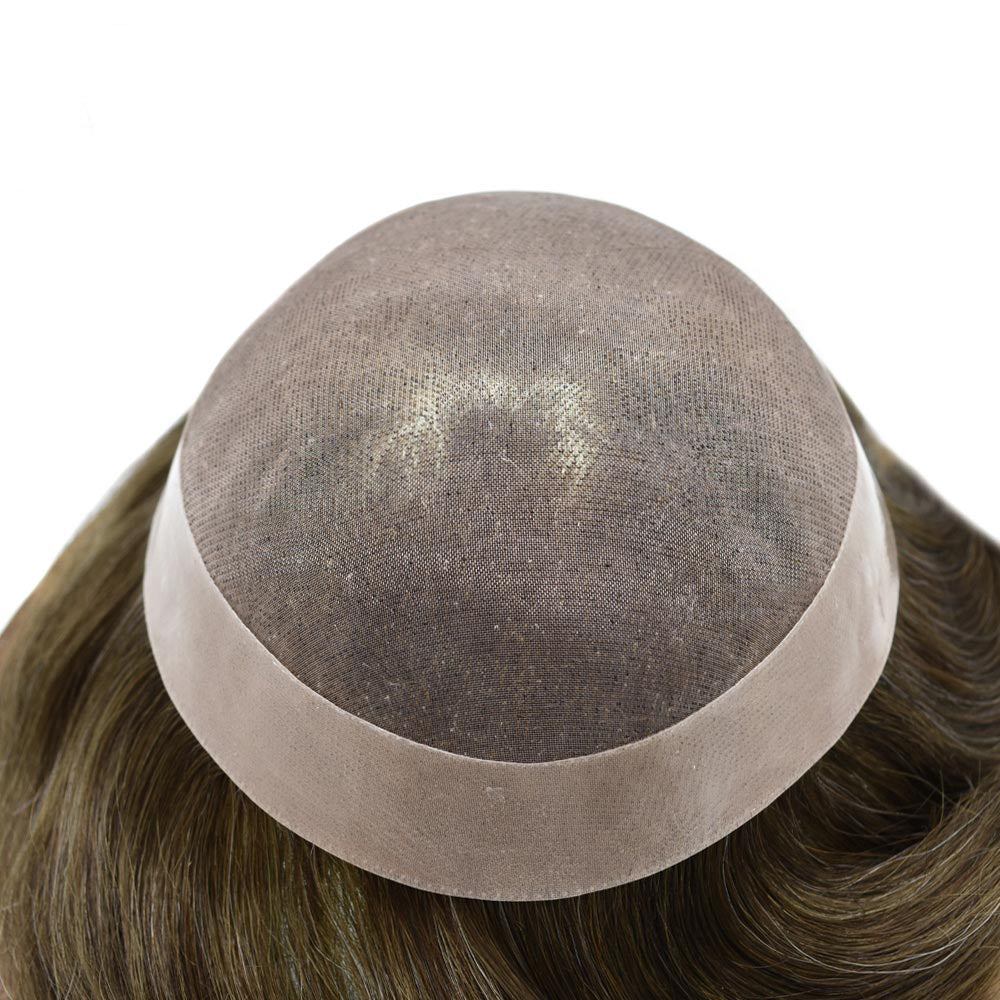 Men's Hair System – Monofilament Base with PU Coating & Folded Lace Front | Natural Hairline Toupee