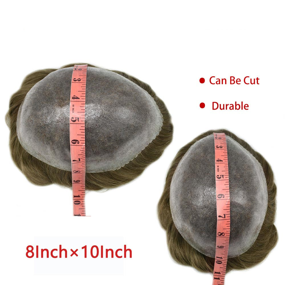 Men Hair System Full Poly 0.12mm Thickness Men Toupee Hairpieces