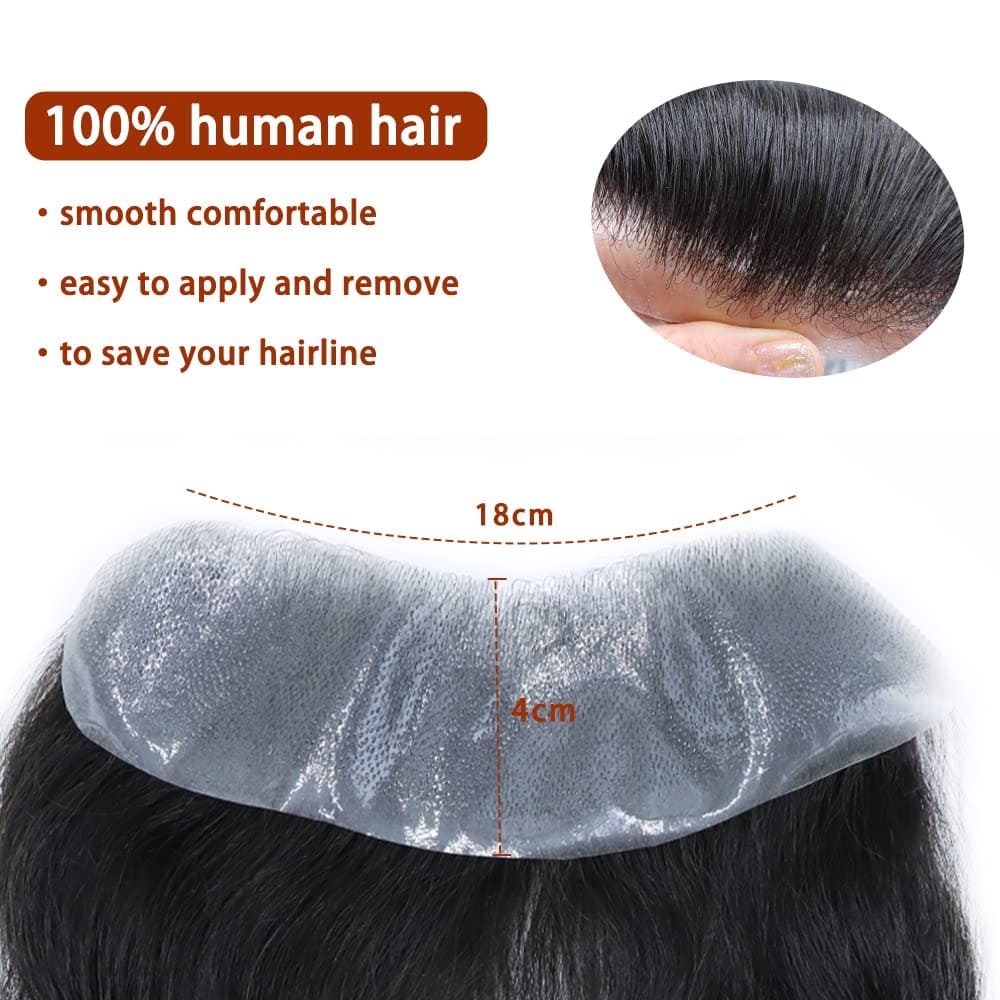 InvisiHair Men’s V-Looped PU Frontal Hairpiece – Natural Hairline & Invisible Base