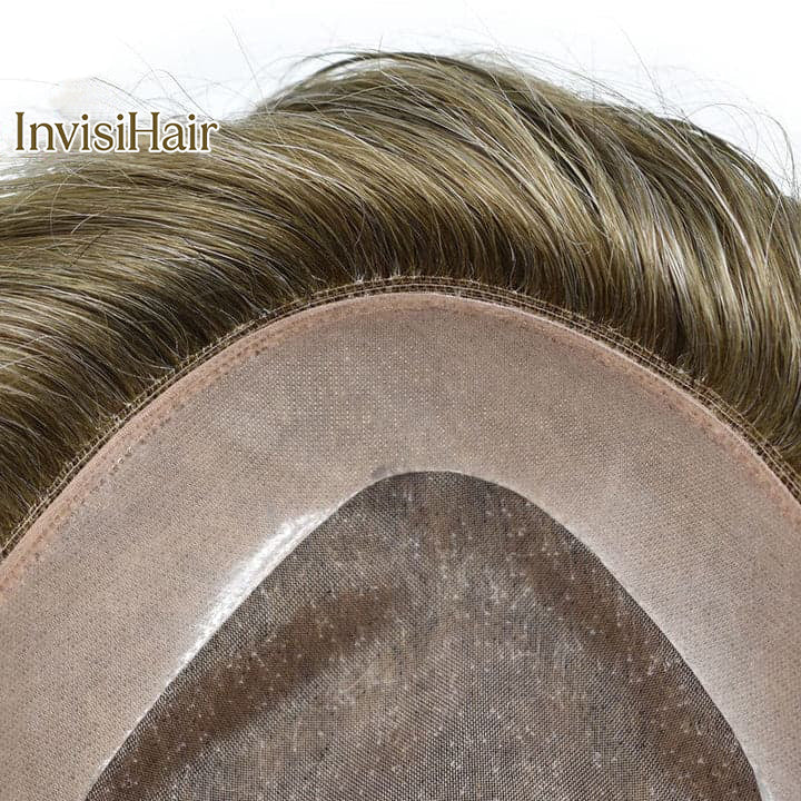 Men's Hair System – Monofilament Base with PU Coating & Folded Lace Front | Natural Hairline Toupee
