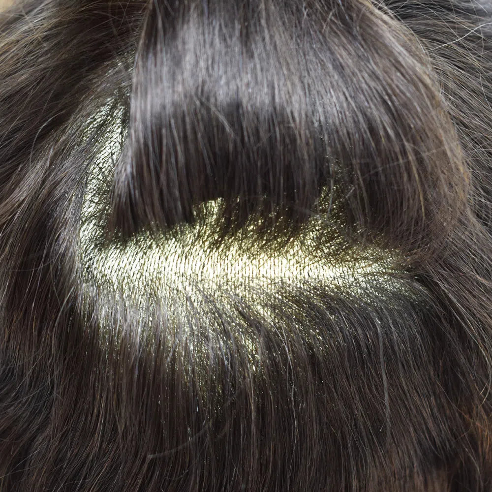 Durable Full Poly Thin Skin Men's Hair System – 0.12mm Breathable Toupee with Natural Hairline