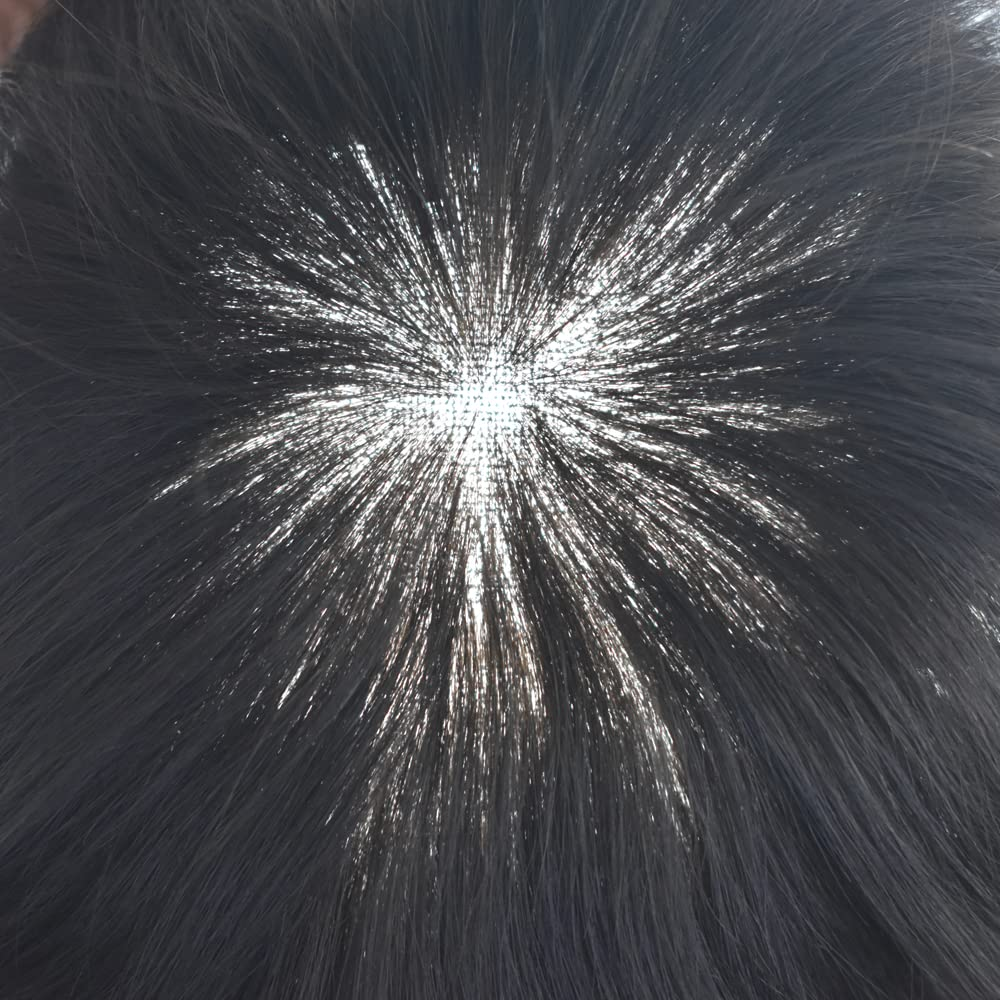 French Lace With PU Hair System For Men Natural Hairline Bleached  Knots Toupee for Men